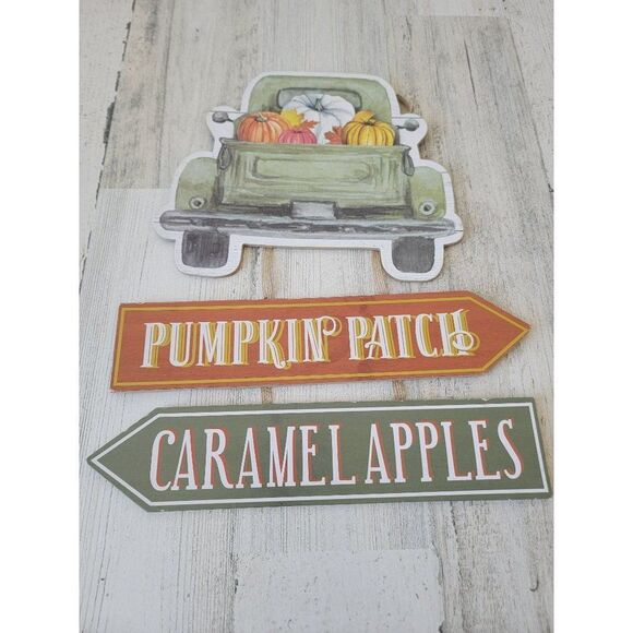 Pumpkin patch caramel apples truck sign Halloween decor home - Picture 1 of 6